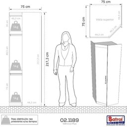 Conjunto para Quarto com Guarda Roupa Modular Gênova Plus - 16