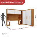 Ver imagem 5 de Guarda Roupa Casal Modulado 5 Peças 6 Portas Freijó/Off White Gênova Plus Bege