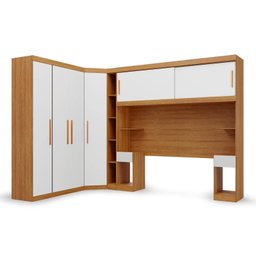 Guarda Roupa Casal Modulado 5 Peças 6 Portas Freijó/Off White Gênova Plus - 2