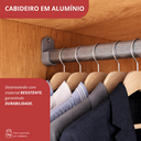 Ver imagem 6 de Guarda Roupa Casal Modulado 5 Peças 6 Portas Freijó/Off White Gênova Plus Bege