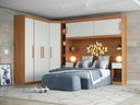 Ver imagem 1 de Guarda Roupa Casal Modulado 5 Peças 6 Portas Freijó/Off White Gênova Plus Bege