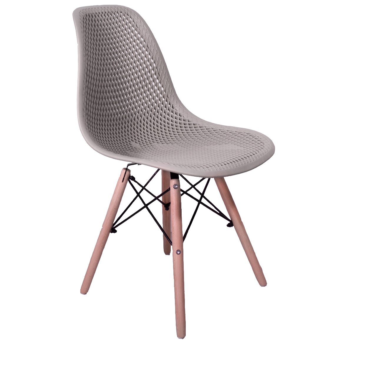 Kit 4 Cadeiras Design Charles Eames Eiffel Furadinha Cor:Nude - 4