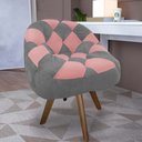 Ver imagem 1 de Poltrona Paloma Escritório Sala Giratória Madeira Suede Cinza e Suede Rose - Dominic Decor