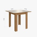 Ver imagem 3 de Conjunto Mesa Lisboa com 4 Cadeiras Freijó Offwhite Cacau - Indekes