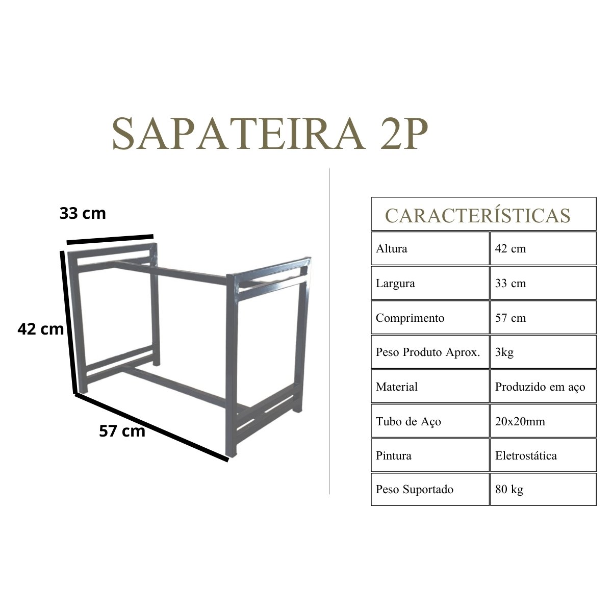 Sapateira Banco Industrial Preta Madeira Don Castro Sapateira Industrial Natural - 2