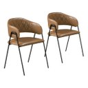 Ver imagem 2 de Conjunto 4 Cadeiras Veneza no Couro Caramelo e Metal Preto