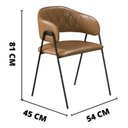 Ver imagem 3 de Conjunto 4 Cadeiras Veneza no Couro Caramelo e Metal Preto