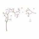 Ver imagem 1 de Adesivo de Parede Infantil Árvore Sweet - Marrom Adesivos Primeiro Quarto Lado Direito Rosa