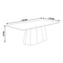 Ver imagem 2 de Mesa Sala de Jantar 8 Lugares 218cm Tampo com Oval Talocan Nogueira - Gran Belo