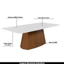 Ver imagem 3 de Mesa Sala de Jantar 8 Lugares 218cm Tampo com Oval Talocan Nogueira - Gran Belo