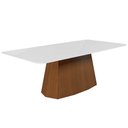 Ver imagem 1 de Mesa Sala de Jantar 8 Lugares 218cm Tampo com Oval Talocan Nogueira - Gran Belo