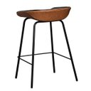 Ver imagem 5 de Banqueta Média Leather 65 cm Estrutura em Aço Assento em Courissimo Preta com Marrom - Edecasamoveis