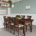 Ver mais imagens de Mesa de Jantar de Madeira Pés Torneados Flora 180cm cor Canela