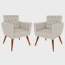 Kit 2 Poltronas Nina com Capitone - Bege - 1