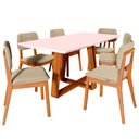 Ver imagem 2 de Sala de Jantar Imcal Mesa Wood 1.8 com 6 Cadeiras Classic