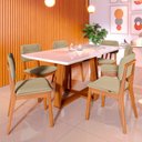 Ver imagem 1 de Sala de Jantar Imcal Mesa Wood 1.8 com 6 Cadeiras Classic