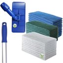 Ver imagem 1 de Kit 1 Suporte Lt Limpa Tudo + Cabo 140cm Ergonômico +10 Fibras Pesada Verde + 10 Branca + 10 Azul Li