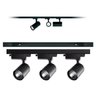 Kit Trilho Eletrificado 1 Metro Com 3 Spots Direcionavel Preto Led 7W 6500K - 3