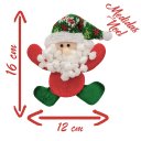 Ver imagem 2 de Kit 6 Enfeites Árvore Natal Pendente Papai Noel Xadrez 16cm