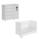Ver imagem 1 de Kit Berço Popy Cômoda Bolinha Peroba Branco Quarto Infantil