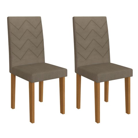 Kit 2 Cadeiras para Sala de Jantar Mônaco Marrom/Freijo/Cacau
