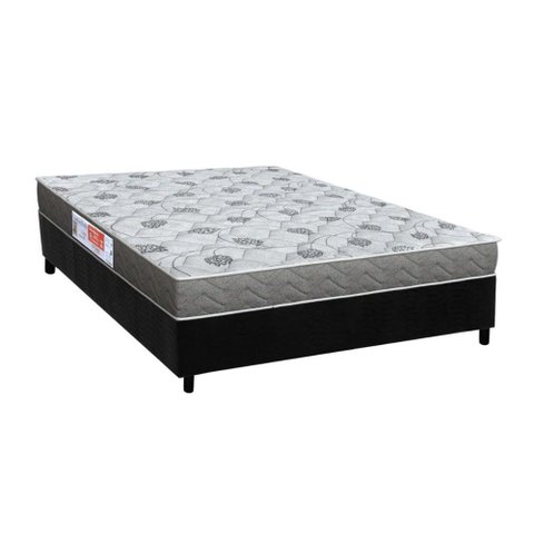 Conjunto Box Casal: Colchão Espuma Orthoflex D45 Comfortpedic + Base Crc Suede Black(138x188)