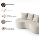 Ver imagem 4 de Sofá Orgânico Curvo Ibiza 1,60m 2 Lugares com Almofadas Bouclé