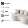 Sofá Orgânico Curvo Ibiza 1,60m 2 Lugares com Almofadas Bouclé - 4