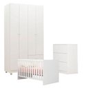 Ver imagem 1 de Quarto de Bebê Louise 4 Portas com Berço Doce Sonho 100 Branco Brilho - AJL