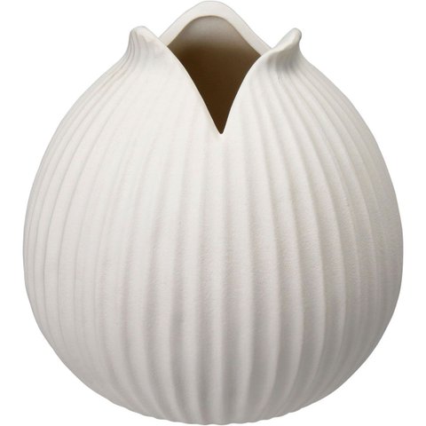 Vaso Decorativo Enfeite Home&co Cerâmica 15x16x16cm Marfim