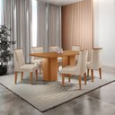 Ver imagem 1 de Mesa de Jantar Eloise 180cm Tampo Mdf Laminado com 6 Cadeiras Isadora Moderna Mobília