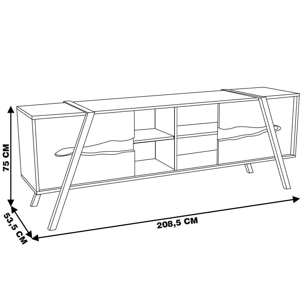 Rack Bancada para Tv até 70' 02 Portas Madeira Maciça | MadeiraMadeira