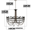 Ver imagem 2 de Luminária Grande de Ferro 12 Lâmpadas Design Luxo Salão de Festas e Eventos Libertas Rosas Artesanat