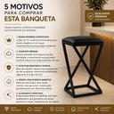 Ver imagem 5 de Kit 2 Banquetas 50cm Moderno Assento Couro Sintético Base em Z sem Encosto Fixo Preto Isa Estofados