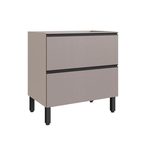 Armário de Cozinha 80 Cm 2 Gavetas Quiditá Fumê