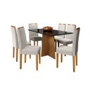 Ver imagem 1 de Conjunto Mesa Ana 160cm com 6 Cadeiras Isabela - Ipê / Preto / Wd22