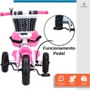 Ver imagem 3 de Triciclo Infantil com Empurrador Crianças 3 Rodas Pedal Flex Rosa - Baby Style