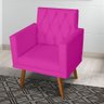 Kit 1 poltrona Para sala de Estar Bianca Capitonê Rodapé e 1 Puff Redondo Corino Pink - Móveis - 4