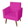 Kit 1 poltrona Para sala de Estar Bianca Capitonê Rodapé e 1 Puff Redondo Corino Pink - Móveis - 3