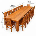 Ver imagem 4 de Conjunto Sala de Jantar Mesa 4m com 16 Cadeiras Madeira Maciça de Demolição Made Wood