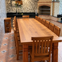 Ver imagem 1 de Conjunto Sala de Jantar Mesa 4m com 16 Cadeiras Madeira Maciça de Demolição Made Wood