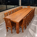 Ver imagem 2 de Conjunto Sala de Jantar Mesa 4m com 16 Cadeiras Madeira Maciça de Demolição Made Wood