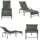 Ver imagem 5 de 02 Espreguiçadeiras Reclinável Catar Marrom Corda Náutica Verde