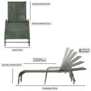 Ver imagem 2 de 02 Espreguiçadeiras Reclinável Catar Marrom Corda Náutica Verde