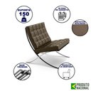 Ver imagem 2 de Poltrona Barcelona Cromada Sintético Marrom