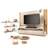 Estante Home Theater Montane Off White Cinamomo e Aparador Infinity e Kit Mesa de Centro Sky - 2
