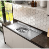 Pia de Cozinha em Aço Inox de 150cmx53cm Concretada com Válvula Inox 3.1/2 Pino Plus 30 - 1