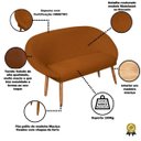 Ver imagem 2 de Kit Recepção 2 Poltronas 1 Namoradeira com Puff Resistente para Sala de Espera Decor Tecido Veludo