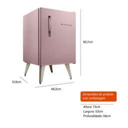 Frigobar Brastemp Retrô 76l Rosa 110v Bra08hoana - 4