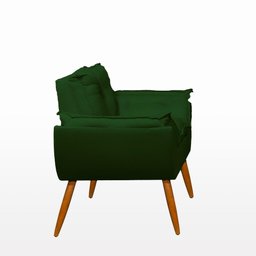 Kit Namoradeira Opala + 2 Poltronas para Sala Balaqui Decor Cor:verde - 6